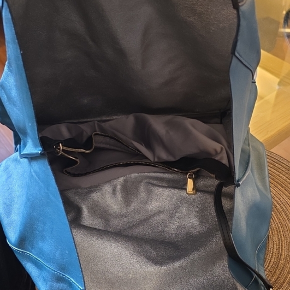 Furla For Saks Bluegreen Tote Bag Sleek Design Spacious. A-6. - Picture 3 of 4